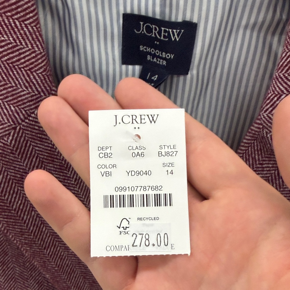 J. Crew Women's Burgundy Blazer - Picture 2 of 3